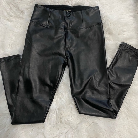 🔥Shinestar Faux🔥Leather Leggings Sz M - Picture 2 of 6